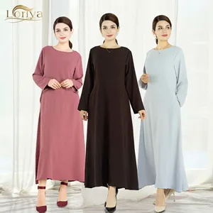 Abaya ชุดเดรสสไตล์มุสลิมสำหรับผู้หญิง,ชุดเดรสตัวในอบายะห์แบบเรียบง่ายเสื้อผ้าอิสลามสไตล์ใหม่ปี2023