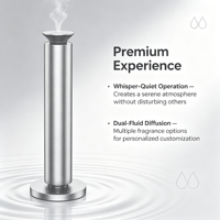 Diffuseur d'arômes intelligent cylindrique en métal pour hôtels, centres commerciaux, grands espaces - Silencieux, à activation tactile, diffuseur de parfum à deux fluides pour HVAC