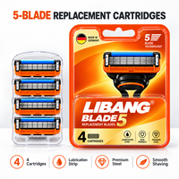 Cartouches de rasoir à 5 lames avec logo personnalisé, lames de rechange OEM ODM, rasoir de rasage en gros pour hommes