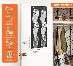 Narrow Over the Door Wall <strong>Shoe</strong> Organizer <strong>Small</strong> Hanging <strong>Shoe</strong> <strong>Rack</strong> for Closet with Clear Mesh Pocket for Bathroom Pantry Camping - Product Image 4