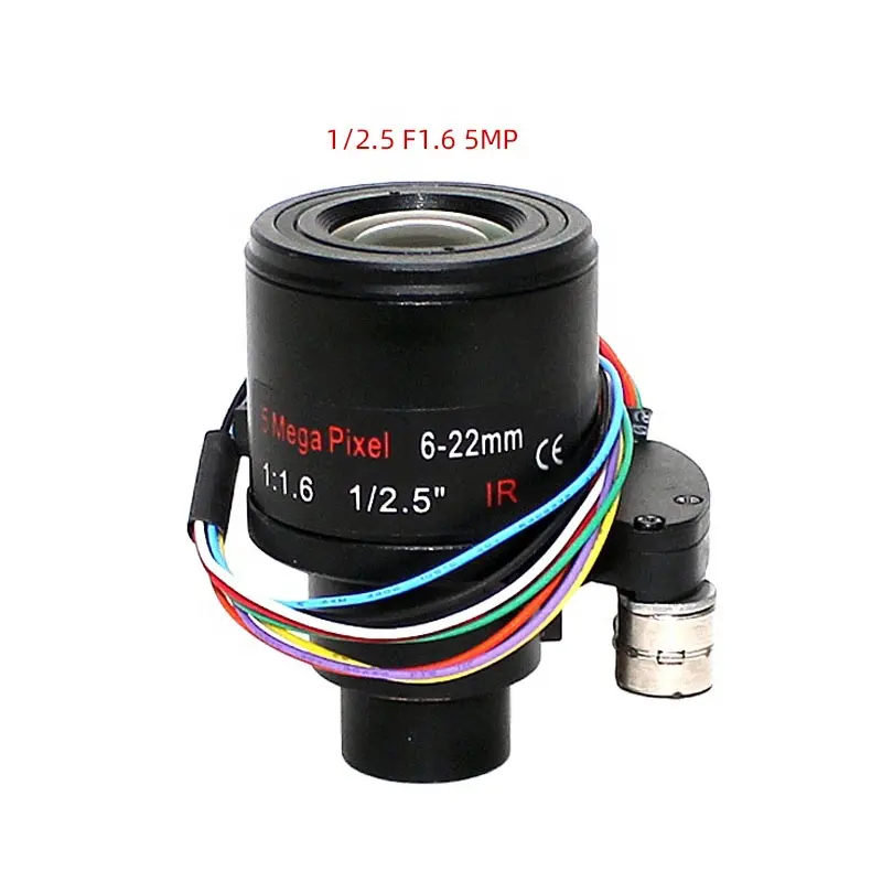Surveillance Lenses 5MP 6-22mm 1/2.5 F1.6 Motorized Lens Accessories CCTV Camera Lens for CCTV Security Cameras