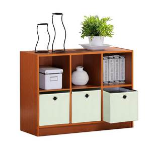 Étagère à livres moderne et écologique pour enfants avec 6 compartiments et <span class=keywords><strong>3</strong></span> bacs de rangement en tissu, armoire en bois pour la maison, le bureau et le salon - Product Image 6