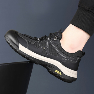 Chaussures de randonnée pour hommes, tige en mesh respirante, bout rond, semelle extérieure en caoutchouc, semelle intermédiaire en EVA, chaussures de marche décontractées d'automne pour l'extérieur - Product Image 2