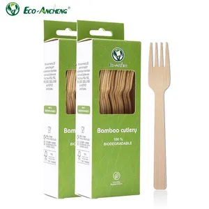 Disposable Eco Friendly 100% Disposable Bamboo Fork Wholesale Bamboo Cutlery