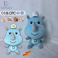 UYEAH OEM/ODM Peluche Hippopotame Douce de Haute Qualité à Faible MOQ, Chapeau de Peluche Personnalisé, Jouets en Peluche Animaux Rembourrés, Cadeaux pour Enfants