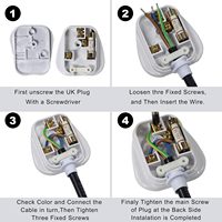Prise secteur britannique de type G conforme à la norme BS1363, 13 ampères, 250V, avec fusible intégré 3A 7A 10A 13A pour le câblage des appareils électroménagers