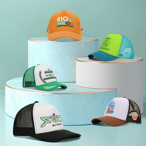 Casquettes trucker 5 panneaux de haute qualité en gros, avec logo brodé et panneaux en mesh, vente directe d'usine - Product Image 2