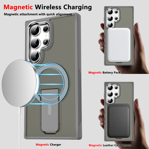 Funda Magnética 2 en 1 OEM/ODM con Soporte Invisible y Protección de Lente de Cámara Metálica Anti-Rayones para <span class=keywords><strong>Samsung</strong></span> S23 24 25 26 - Product Image 2