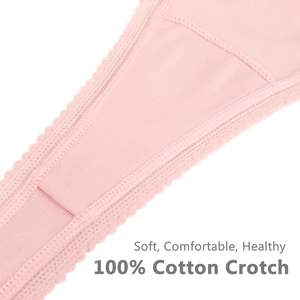 Lot de 5 tangas sexy sans couture pour femmes, sous-vêtements en dentelle respirants et confortables, coupe laser douce - Product Image 6