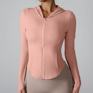 Logo personnalisé vêtements d'entraînement pour femmes à manches longues manteau de fitness veste de yoga de gymnastique - Product Image 4