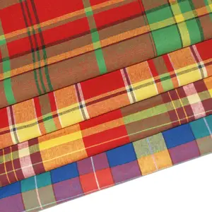 YD-2262 Thiết Kế Tùy Chỉnh 21S Warp Dệt Kẻ Sọc Kiểm Tra 100 Cotton Madras Vải