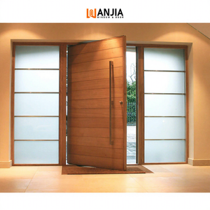 Puertas Pivotantes de Madera de <span class=keywords><strong>Cedro</strong></span> Sólido de Diseño Moderno WANJIA, <span class=keywords><strong>Puerta</strong></span> Principal Exterior, <span class=keywords><strong>Puerta</strong></span> de Entrada Impermeable - Product Image 3