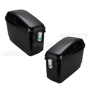 1 Par de Maletas Laterales Universales para Motocicleta de 30L, Negras/Blancas, Caja Rígida para Tanque de Combustible, Alforjas para Harley Honda - Product Image 6