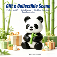 Figurines 3D personnalisées en PVC de panda, directement de l'usine, animaux mignons, dessins animés Kawaii, jouets promotionnels décoratifs en PVC souple, vente en boîte surprise