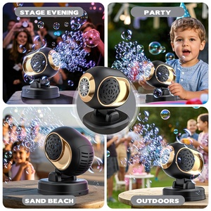 Nouvelle machine à bulles rotative en plastique avec lumières LED colorées, souffleur de bulles électrique automatique pour scène, mariage, fête, extérieur - Product Image 3