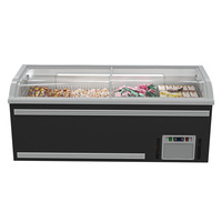 Congélateur horizontal avec plaque de style en verre incurvé, refroidisseur pour viande, vitrine de congélation, mini-congélateur pour viande