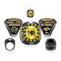 Individuell Gravierter Meisterschaftsring Angepasstes Team-Logo Sport-Wettbewerbspreis Turnier-Souvenir Schmuck Platin/Gold Plattiert