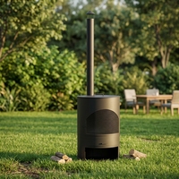 Cheminée de jardin à structure KD personnalisée avec porte en maille pour copeaux de bois et barbecue