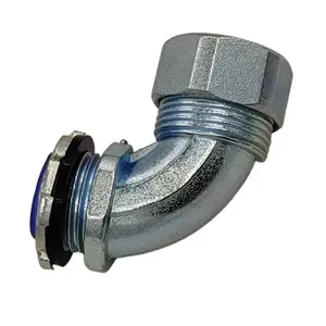 Connecteur de boîte étanche Offres Spéciales 3/8 "connecteur DWJ coulé sous pression en zinc à 90 degrés conduit Flexible enduit de PVC à la boîte ou au boîtier
