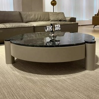 Runder Couch tisch aus natürlichem Marmor Wohnzimmer Italienisches Licht Luxus High-End Design Luxus Stein größe Runder Couch tisch