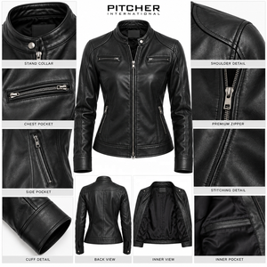 Ventes en gros de vestes en cuir pour femmes, fournisseur en gros pour les boutiques américaines, vestes en cuir véritable pour femmes, OEM - Product Image 6