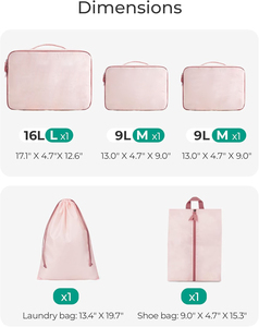 Lot de 5 sacs secs humides bébé couches lavables piscine de plage Cubes d'emballage ultra-légers femmes sac de voyage réutilisable pour maillots de bain - Product Image 5