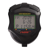 Tiga baris 100 memori Stopwatch elektronik Timer melacak pelatihan jam tangan lari