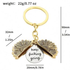 Customizable Zinc Alloy Sunflower <b>Keychain</b> Laser Engraved Novelty Gift <b>Personalized</b> Blank Keyring for Father's or Mother's Day - Product Image 4