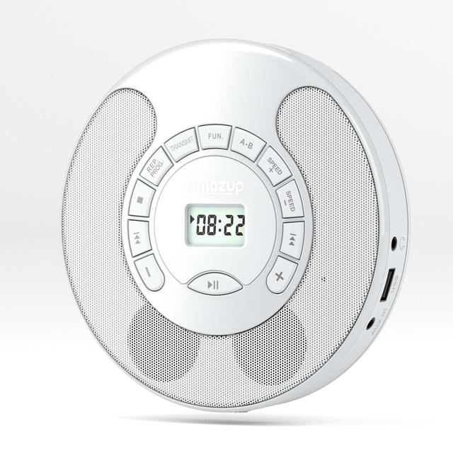 Portable Personal CD Player Dual Built in Speakers LCD Display A B Repeat Speed Adjust USB Rechargeable for Car Home Travel