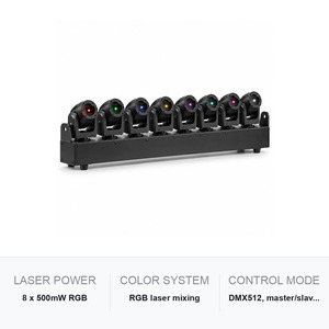 Barra Láser de 8 Cabezas RGB, Barra Láser Móvil con Inclinación Individual, Efecto de Ventilador DMX512 para Conciertos, DJ y Escenarios - Product Image 5