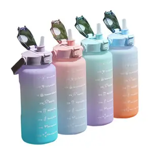 Botol air jernih BPA, kapasitas besar bebas BPA mulut lebar besar 1L 2L 3L 5L botol plastik bening setengah galon botol air PETG GYM untuk Gym