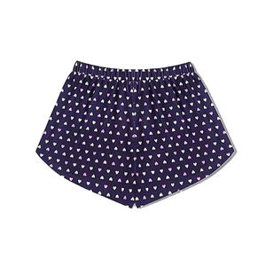 Pantalones cortos de pijama para mujer 100% algodón logotipo personalizable pegatina Color patrón diseño pantalones cortos para mujer - Product Image 1