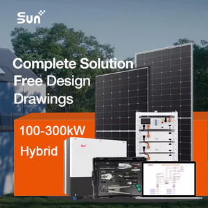 Système solaire hybride monocristallin de 100 kW, 200 kW, 300 kW pour usage commercial, avec batterie de secours au lithium-ion, montage sur toit - Product Image 1