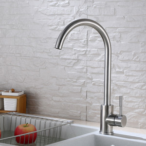 304 Stainless Steel Kitchen Faucet Single <b>Handle</b> 360 Degree Rotate Modern Design Deck Mounted Hot And Cold Water <b>Tap</b> - Product Image 3