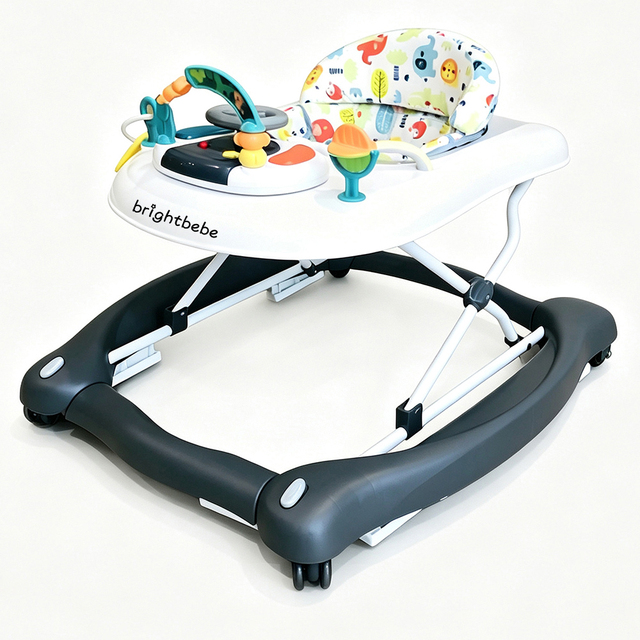 Brightbebe Multi-functional 3-in-1 Musical Baby Activity Push Toy Walker Music Height Adjustable for 6 Months-3 Years 15kg Load