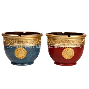 Cenicero/recipiente para arroz de latón puro, decoración para sala de estar/oficina, estilo retro chino, jarra de bronce con orejas de león, bronce coloreado - Product Image 5