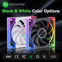 Ventilateur de boîtier PC SNOWMAN UK120-ARGB-WH 120mm blanc ARGB, débit d'air élevé 76.8CFM, roulement hydraulique PWM, synchronisation 5V 3 broches, vente en gros