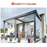 Pare-soleil toutes saisons Pergola d'extérieur à persienne motorisée Gazebo en aluminium Pergola