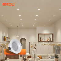 ERDU Moderne Blanc Noir 5W 7W 9W 12W 18W LED Downlight Corps en Aluminium Monté en Surface 220V Blanc Chaud 4000K CCT pour Centres Commerciaux