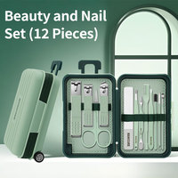 Kit de manucure multifonction en acier inoxydable à prix de gros, ensemble de voyage portable et durable avec emballage en boîte pour la beauté