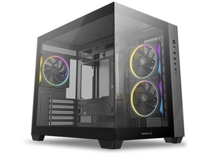 Gabinete para Juegos DeepCool CG330 Negro/Blanco, Torre Micro-ATX de 3120 mm, Ventiladores ARGB, Doble Cámara, Vidrio Templado Panorámico, Puertos USB - Product Image 1