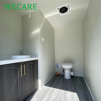 WECARE Toilettes mobiles de luxe, remorque sanitaire portable avec douche, unité de salle de bain publique autonome à 3 postes pour extérieur
