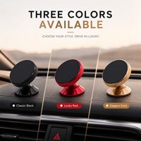 Soporte Magnético para Teléfono Móvil con Ventosa de Aleación de Aluminio para el Tablero del Automóvil, Rotación de 360 Grados, Altura Ajustable, Imán Potente