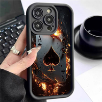 Cover per Telefono in TPU Antiurto con Stampa Poker e Design a Scala per iPhone 11 12 13 14 15 16 17 18 Pro Max