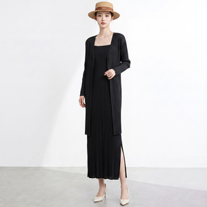 Veste coupe-vent plissée en polyester grande taille Miyake pour femme, manteau décontracté, écologique, anti-plis, séchage rapide, longue - Product Image 4