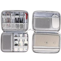 Pochette de rangement portable grande capacité résistante à l'eau pour accessoires électroniques de voyage, organiseur pour batterie externe et passeport