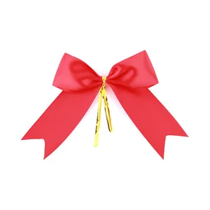Goede Selling Metalen Mini Boom Rode Glitter Set Kerst Boog Met Tie