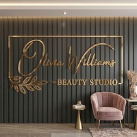 Lettres murales 3D personnalisées avec logo, enseigne commerciale en métal doré, enseigne de salon de beauté, enseignes extérieures pour entreprises