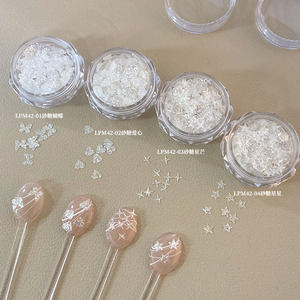 Nouveau brillant Nail Art paillettes bricolage paillettes étoile coeur papillon blanc ongles <span class=keywords><strong>manucure</strong></span> paillettes - Product Image 3