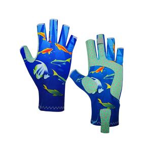 2024 Sublimation Printed Summer Fashion Half Finger Fishing Cycling Outdoor Sports <b>Mitten</b> Anti-Slips <b>Leather</b> <b>Gloves</b> - Product Image 1